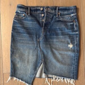 Denim Blue Distressed Skirt